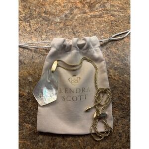 Kendra Scott Inez Long Pendant Necklace Gold Iridescent Mother of Pearl Shell